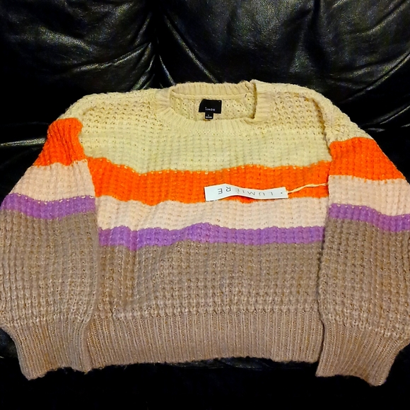 Pretty Lumiere striped sweater size L - Picture 2 of 3